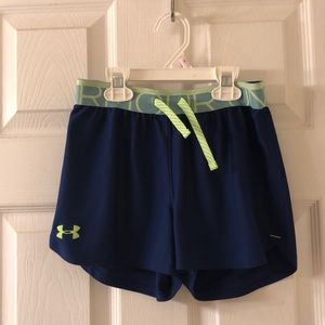 green and blue under armour shorts